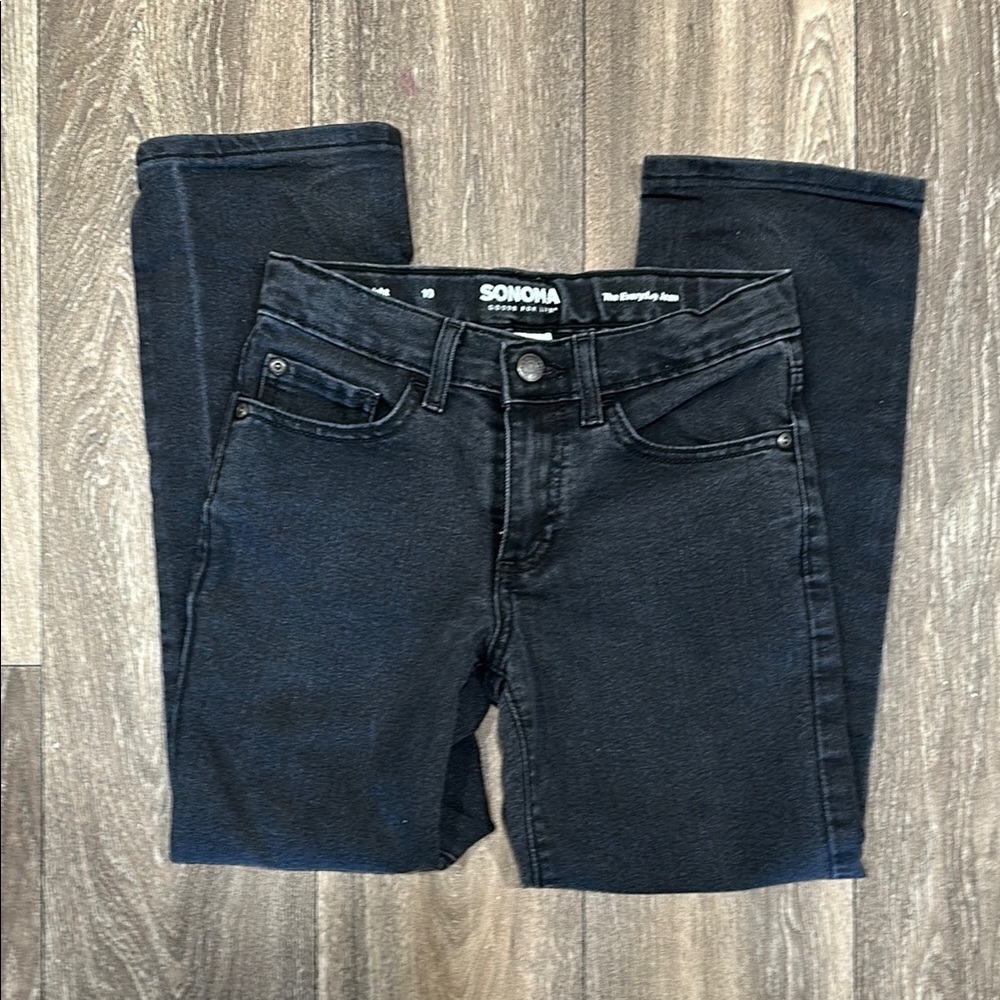 💛Boys SONOMA Black Denim Jeans SZ 10